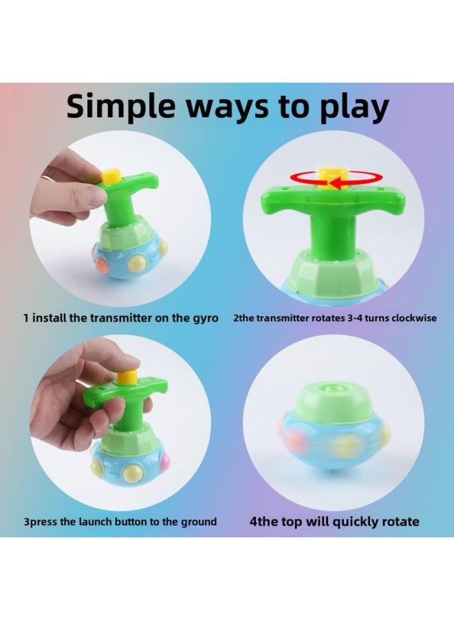 Shake The Sound Of The Same Children's Light Gyro Rotating Flash Lotus Gyro Boys And Girls Luminous Toys Stall Wholesale-Color:Strawberry Light Gyro-color Random ]  - Image 4