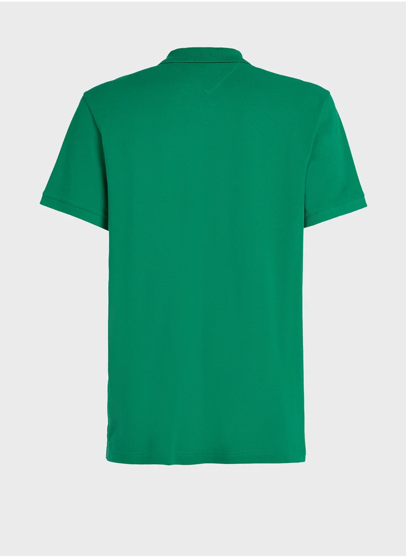 تومي جينز Logo Badge Regular Fit Polo