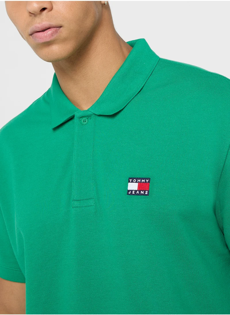 تومي جينز Logo Badge Regular Fit Polo