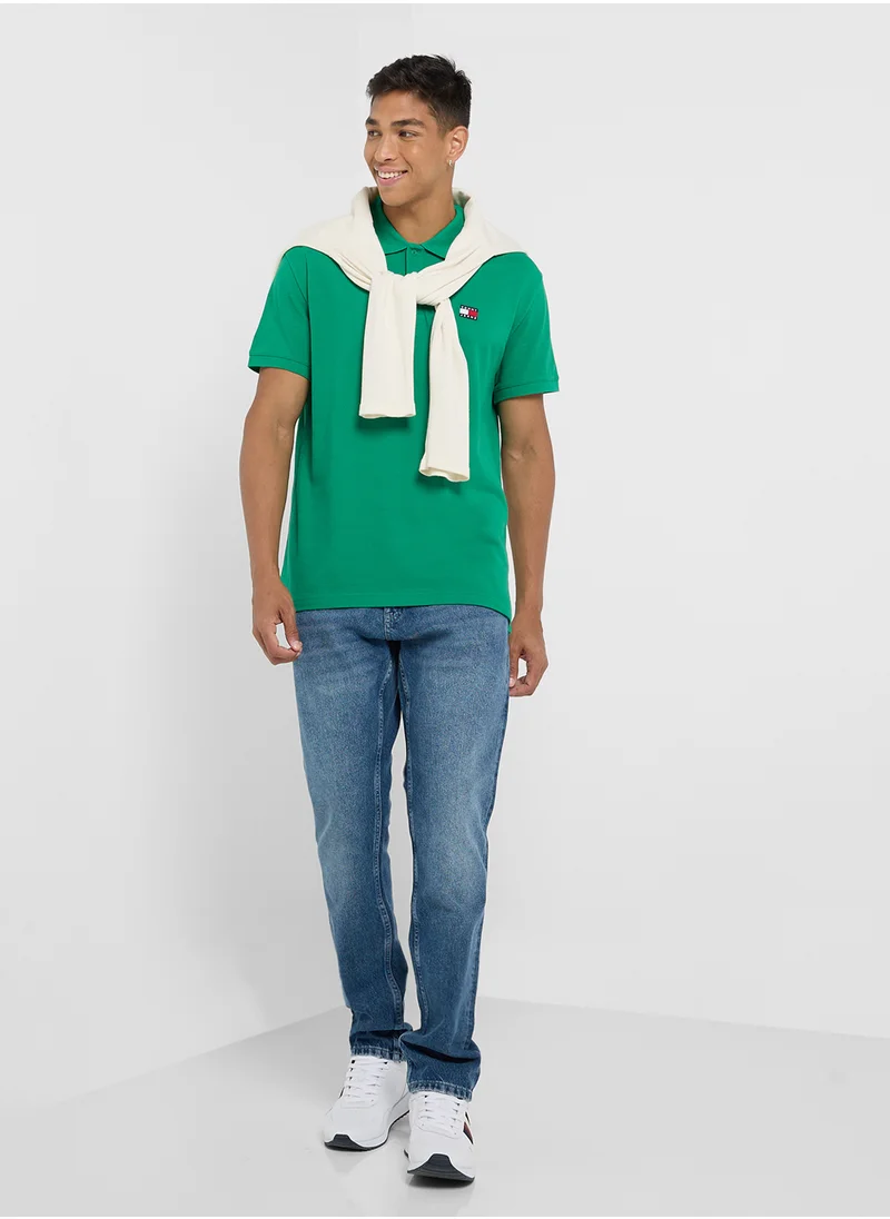 تومي جينز Logo Badge Regular Fit Polo