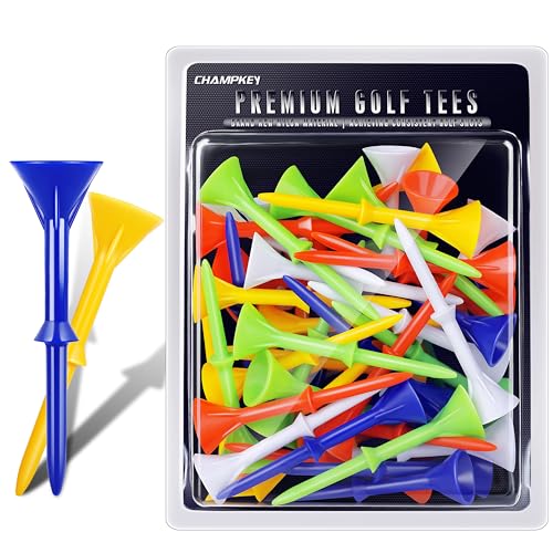 CHAMPKEY 3-1/4" Premium Plastic Golf Tees｜Excellent Durability and Stability Tees | Choose Between 25 Pack and 50 Pack - Image 1