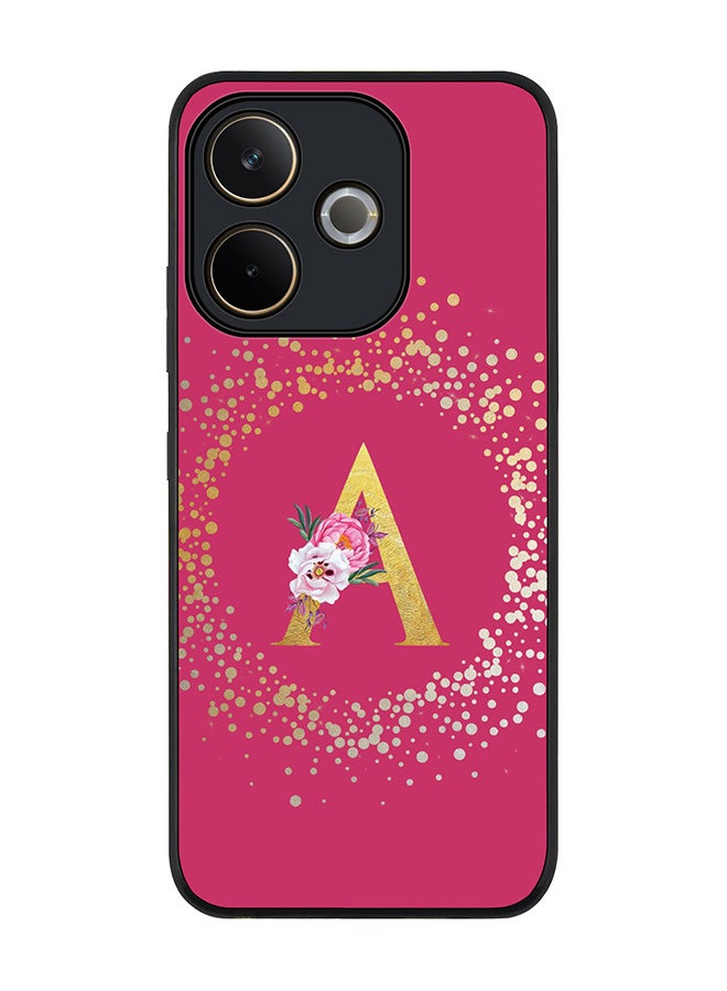 Stylizedd For Oppo A5 Pro 5G / A5 Pro 4G / 5G Case,Slim fit Camera Protection, Shockproof Thin Phone cover  - Custom Monogram Floral - A ( Deep Pink ) - Image 1