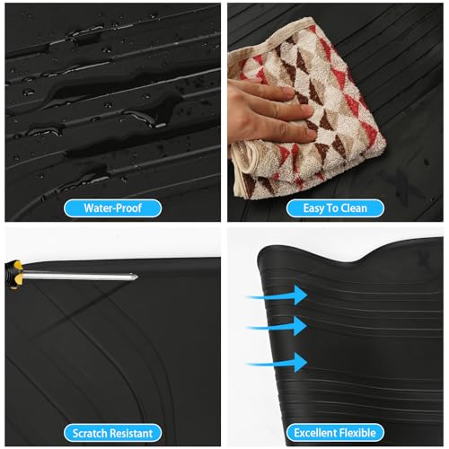 Matericuo Car Floor Mats Custom Fit for BMW 5 Series G60 2024 2025 530i 540i Black White Rubber Auto Liner Mats All Weather Protection Odorless - Image 4