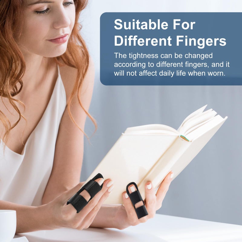 HLOES 2Pcs Trigger Finger Splint, Adjustable Finger Braces Joint Stabilizer - Mallet Splint & Hand Brace, Arthritis Finger Straightener Fits Thumb, Index, Middle, Ring & Pinky - Image 2