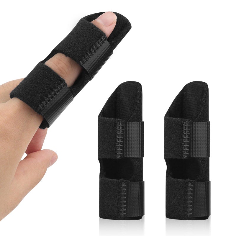 HLOES 2Pcs Trigger Finger Splint, Adjustable Finger Braces Joint Stabilizer - Mallet Splint & Hand Brace, Arthritis Finger Straightener Fits Thumb, Index, Middle, Ring & Pinky - Image 1
