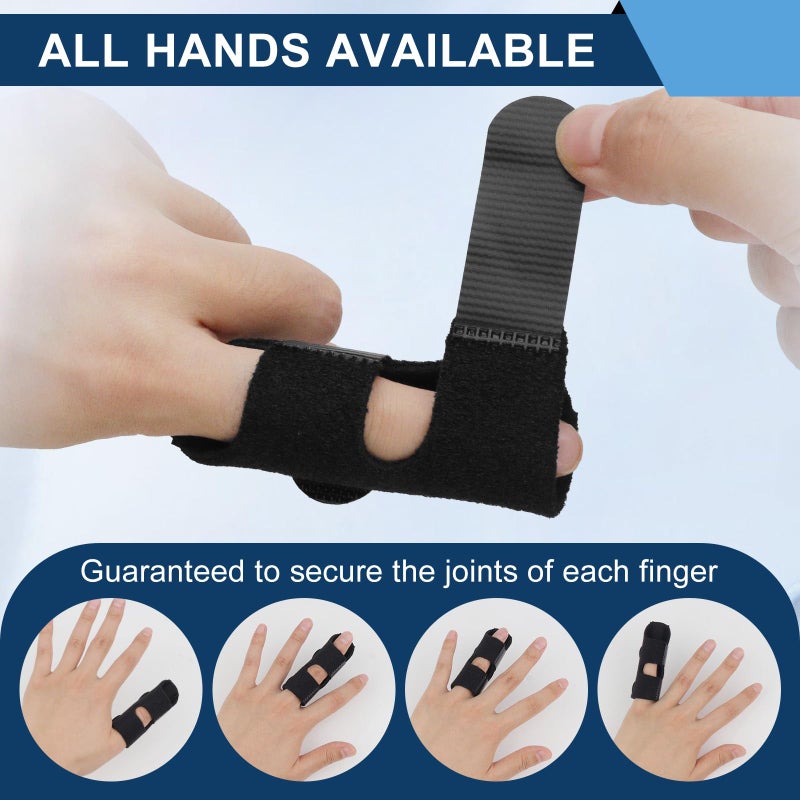 HLOES 2Pcs Trigger Finger Splint, Adjustable Finger Braces Joint Stabilizer - Mallet Splint & Hand Brace, Arthritis Finger Straightener Fits Thumb, Index, Middle, Ring & Pinky - Image 5