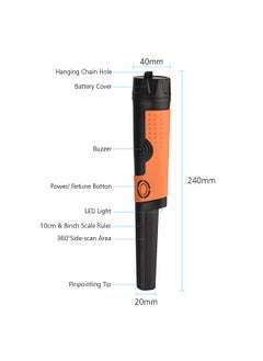 Generic Yuclam Metal Detector Pinpointer IP68 Fully Waterproof Handheld Pin Pointer Wand Probe Treasure Detectors Hunting Finders with Switchable Buzzer Vibration Bonus Battery Holster Lanyard  - Image 3