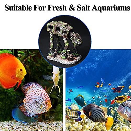 fazhongfa Fish Tank Decorations Star Wars Aquarium Accessories Small to Large Fish Tank Resin Decor for Betta Goldfish Hideouts Cave Hide Ornament Backgrounds (at-Large) - Image 5