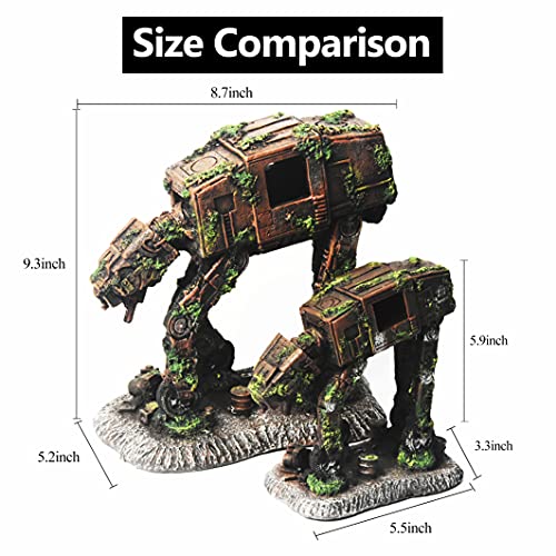 fazhongfa Fish Tank Decorations Star Wars Aquarium Accessories Small to Large Fish Tank Resin Decor for Betta Goldfish Hideouts Cave Hide Ornament Backgrounds (at-Large) - Image 2
