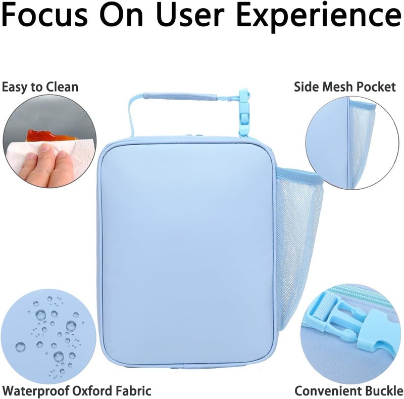 GYEUKHAM Lunch Box for Kids Boys Girls Men Women,Insulated Small Soft Cooler Lunch Bag Kit for School Work Picnic Travel - Reusable Portable lunchbox,Blue - Image 4