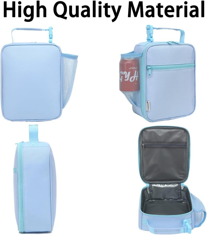 GYEUKHAM Lunch Box for Kids Boys Girls Men Women,Insulated Small Soft Cooler Lunch Bag Kit for School Work Picnic Travel - Reusable Portable lunchbox,Blue - Image 5