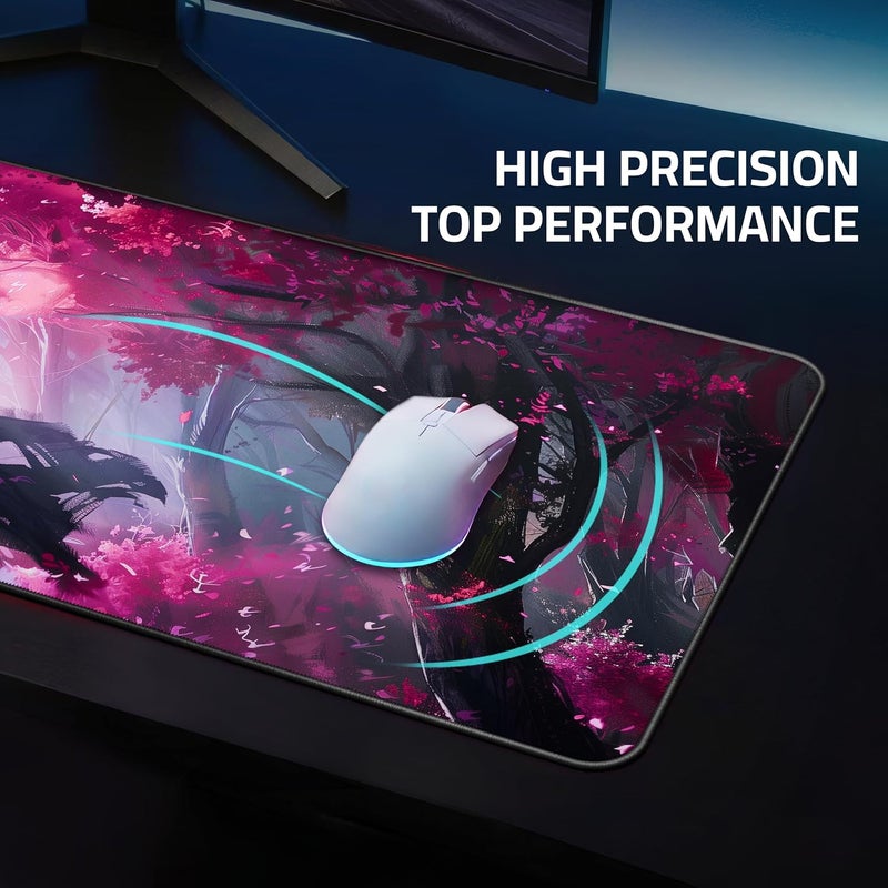 RISOKA XXL Gaming Mousepad 900x400 - Water-resistant & stitched edges - Large anime desk mat for office & setup - Keyboard and mouse pad for gaming PC - Non-slip mousemat - Image 4