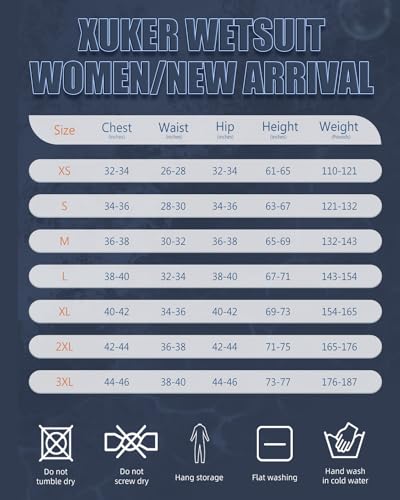 XUKER Wetsuit Women 3mm, Neoprene Wet Suits for Women in Cold Water Front Zip Full Body Long Sleeve Diving Suit for Snorkeling Surfing Swimming Kayaking Canoeing - Image 2