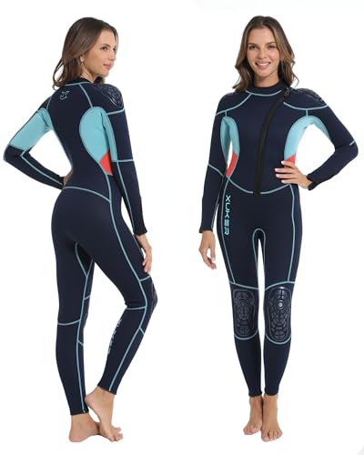 XUKER Wetsuit Women 3mm, Neoprene Wet Suits for Women in Cold Water Front Zip Full Body Long Sleeve Diving Suit for Snorkeling Surfing Swimming Kayaking Canoeing - Image 1