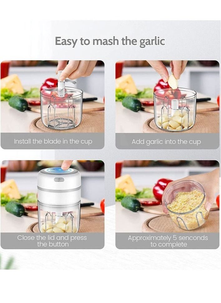 In Air - Electric Mini Chopper Food Slicer and 250ml Blender to Meat/Vegetables/Chopped Fruit/Onion/Garlic, Wireless Portable Food Processor, Mini Chopping Food Processing - Image 1