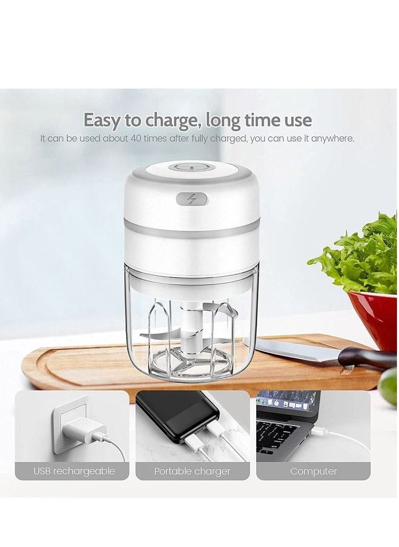 In Air - Electric Mini Chopper Food Slicer and 250ml Blender to Meat/Vegetables/Chopped Fruit/Onion/Garlic, Wireless Portable Food Processor, Mini Chopping Food Processing - Image 1