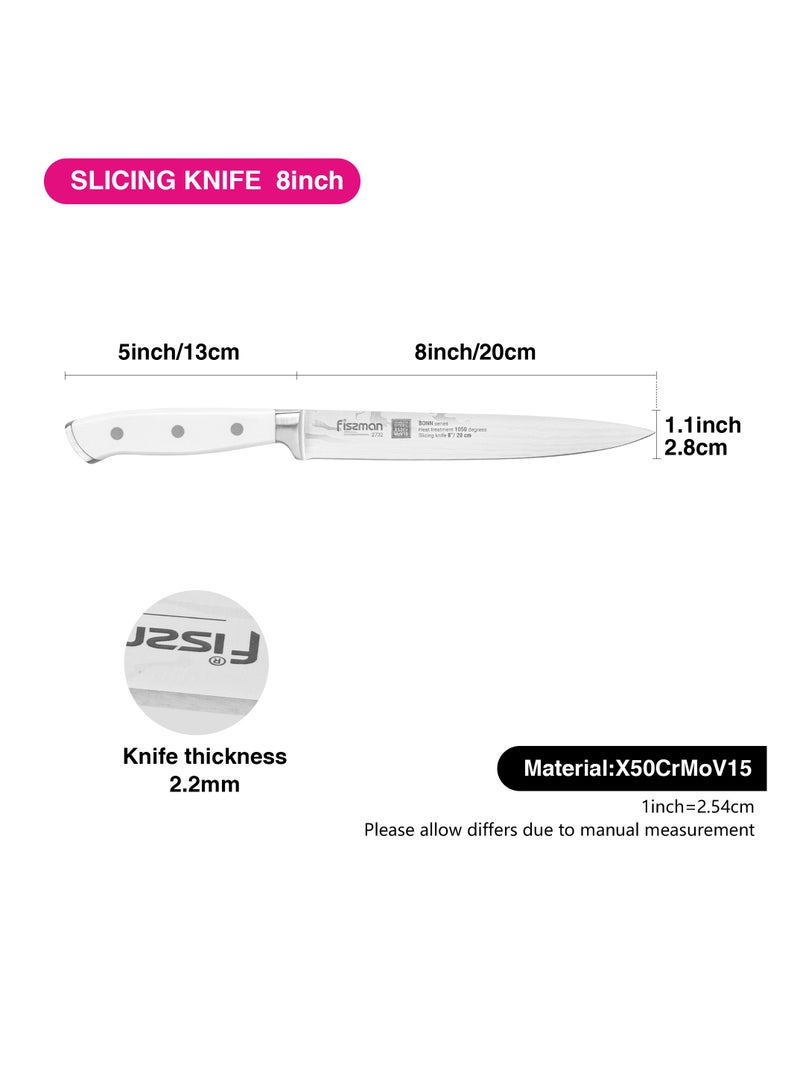 Fissman 8'' Slicing Knife Bonn Series, with Sharp Blade and Sturdy Non Slip Handle, Minimalist Design, Stainless Steel, Suitable for Home Restaurant - Image 4