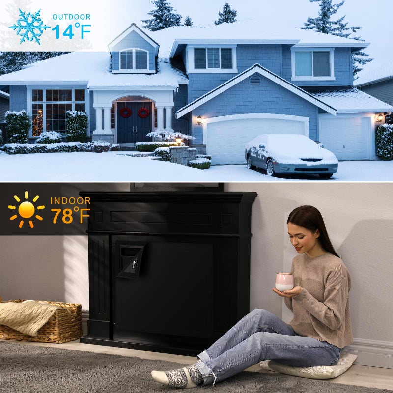 FLASLD Magnet Fireplace Cover Blocker, 39" x 32" Fireplace Blanket Stops Overnight Heat Loss, Fireplace Draft Stopper Save Energy for Iron Frame - Image 2