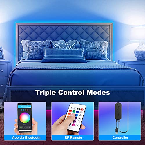 Tatazone Bluetooth RGBWW LED Lights for 70-75 Inch TV with App Control, RGB+Tunable White 3000K-6500K TV LED Backlight with RF Remote, Music Sync Indoor for TV, Gaming - Image 4