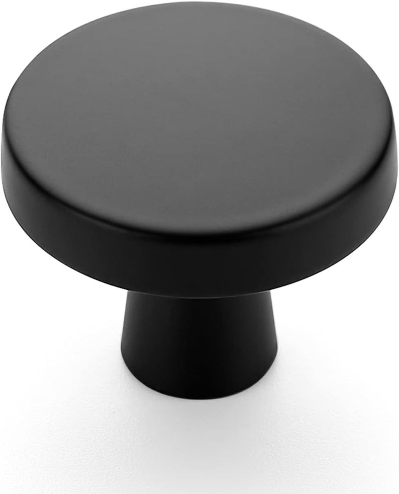 Ravinte 15 Pack Drawer Pulls 1-1/4 Inch Matte Black Kitchen Cabinet Knobs Solid Round Dresser Handles for Simple Cupboard Hardware - Image 1