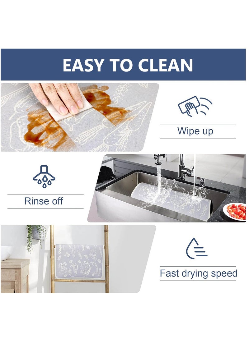 AL RAID Coffee Mat, Coffee Machine Drying Mat with Non-Slip Rubber Bottom, Quick-Drying Mat for Coffee Machine, Kitchen, Sink, Tableware (Grey) - Image 4