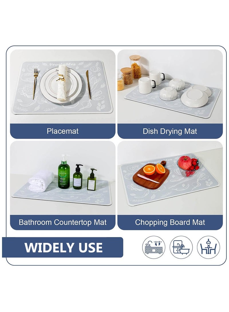 AL RAID Coffee Mat, Coffee Machine Drying Mat with Non-Slip Rubber Bottom, Quick-Drying Mat for Coffee Machine, Kitchen, Sink, Tableware (Grey) - Image 5