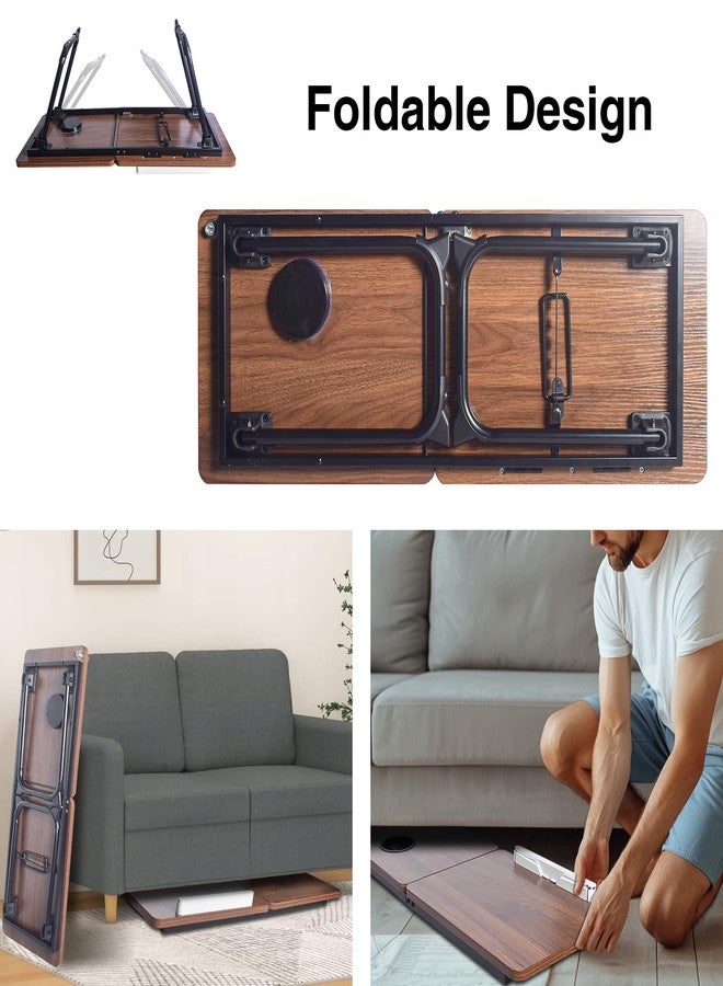 wishacc 28.7" Extra Large Adjustable Laptop Desk Stand with Phone Mount, Wooden Desktop, Portable Design - Image 5