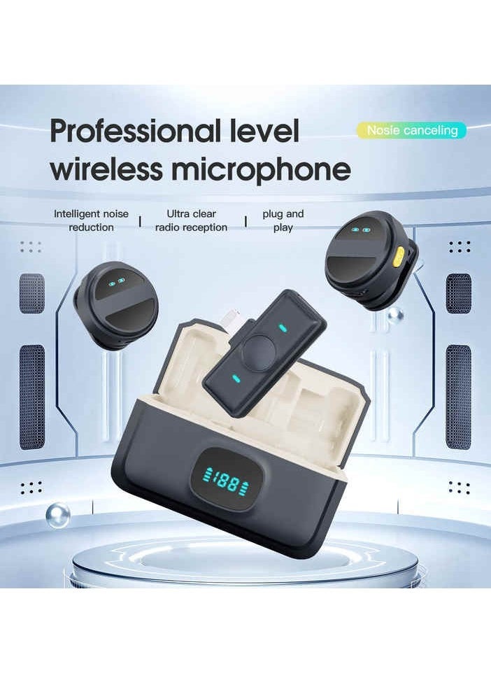 إلترازون SX21 Magnetic Lavalier Clip Wireless Microphone – Dual Mic System with Rechargeable Battery, 2.4GHz Wireless Connectivity, Smart Noise Reduction, Omni-Directional Pickup, Ideal for Video Recording, Live Streaming, and Vlogging  - Image 5