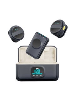 SX21 Magnetic Lavalier Clip Wireless Microphone – Dual Mic System with Rechargeable Battery, 2.4GHz Wireless Connectivity, Smart Noise Reduction, Omni-Directional Pickup, Ideal for Video Recording, Live Streaming, and Vlogging