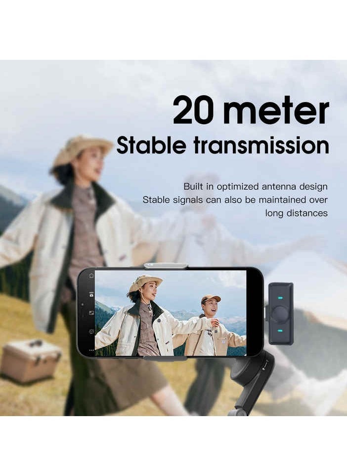 إلترازون SX21 Magnetic Lavalier Clip Wireless Microphone – Dual Mic System with Rechargeable Battery, 2.4GHz Wireless Connectivity, Smart Noise Reduction, Omni-Directional Pickup, Ideal for Video Recording, Live Streaming, and Vlogging  - Image 4