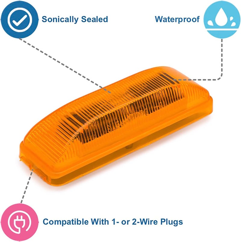 Lumitronics RV Model 19 Series Thin Line Sealed LED Marker/Clearance Light (Amber) - Image 3