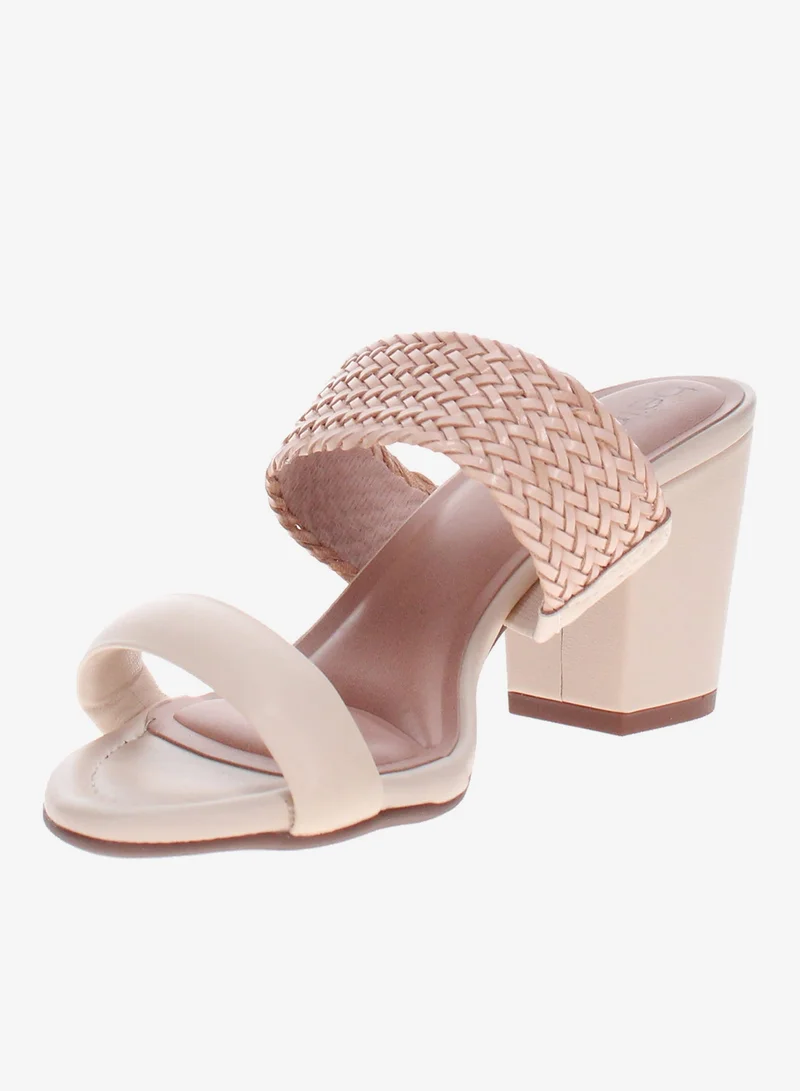 Beira Rio Cream Beira Rio Women’s Mid Heel Sandals – Stylish Everyday Wear with Comfortable Support for Women | Best Price UAE