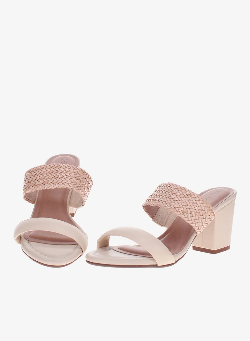 Beira Rio Cream Beira Rio Women’s Mid Heel Sandals – Stylish Everyday Wear with Comfortable Support for Women | Best Price UAE