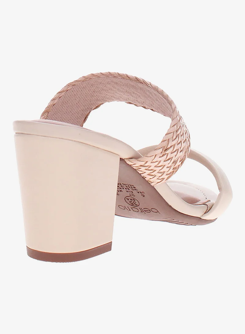 Beira Rio Cream Beira Rio Women’s Mid Heel Sandals – Stylish Everyday Wear with Comfortable Support for Women | Best Price UAE