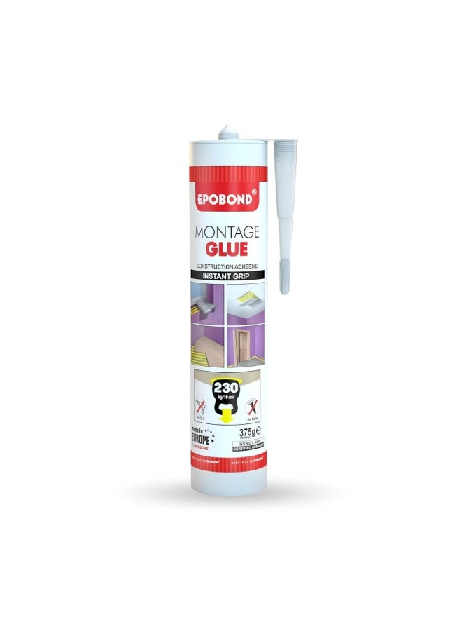 EPOBOND Montage Glue Instant Grip Super Strength Construction Glue 375g, Beige Color (1 Piece) - Image 1