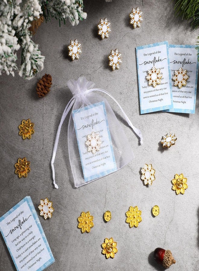 تونديامو مجموعة تونديمو المكونة من 50 قطعة هدايا على شكل ندفة ثلج للنساء، تتضمن دبابيس زينة على شكل ندفة ثلج، ودبابيس مطلية بالمينا، وبطاقات هدايا لفصل الشتاء. - Image 4