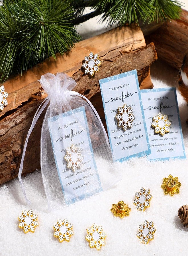 تونديامو مجموعة تونديمو المكونة من 50 قطعة هدايا على شكل ندفة ثلج للنساء، تتضمن دبابيس زينة على شكل ندفة ثلج، ودبابيس مطلية بالمينا، وبطاقات هدايا لفصل الشتاء. - Image 5