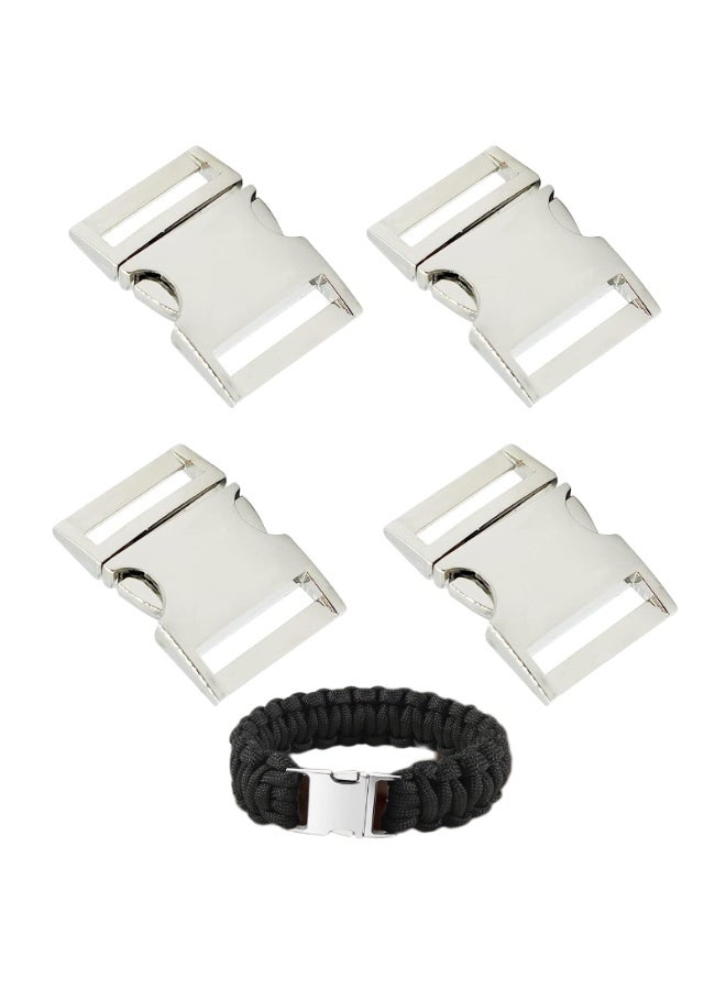4 Pcs Quick Side Release Clips Metal Buckles for Straps Webbing Paracord Bracelet Dog Collar Backpack Belt - Image 1
