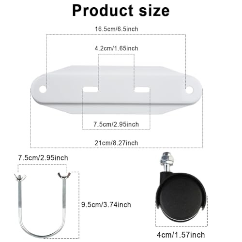 Cotonlake Mobile Pulley Bracket for Oiled Filled Radiator, 360° Rotatable Electric Heater Frame Base with Wheels, Easy Installation Repair Parts Oil Heater Accessories, 2PCS - Image 5