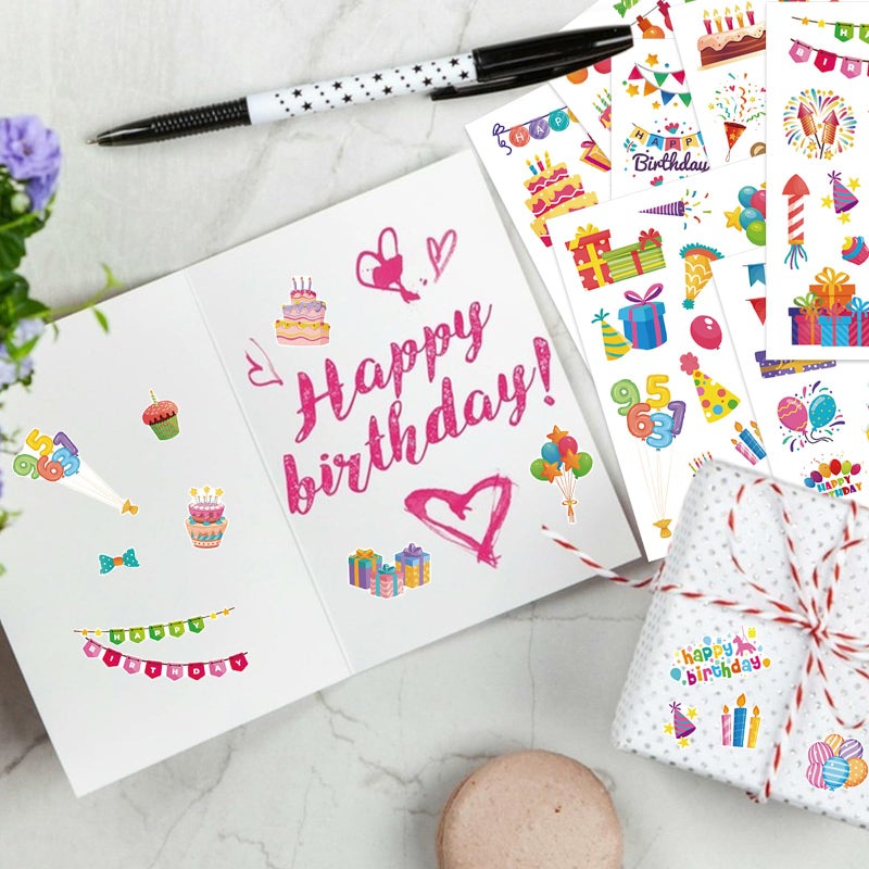 Chinyuti 315Pcs Happy Birthday Stickers  Colorful Birthday Party Stickers For Scrapbooking Cards Party Favors Wrap Decor - Image 4