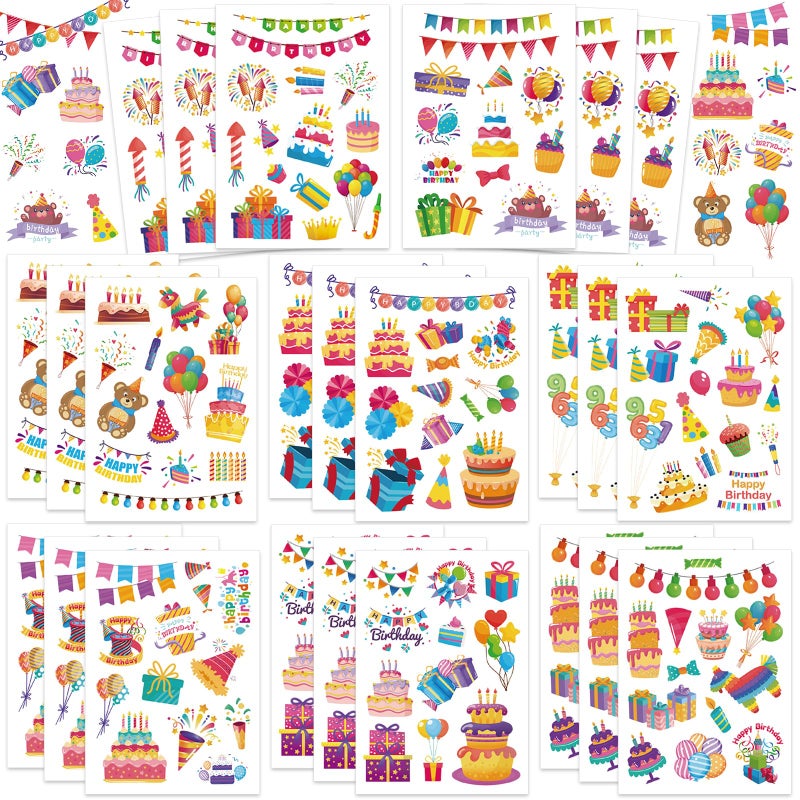 Chinyuti 315Pcs Happy Birthday Stickers  Colorful Birthday Party Stickers For Scrapbooking Cards Party Favors Wrap Decor - Image 1