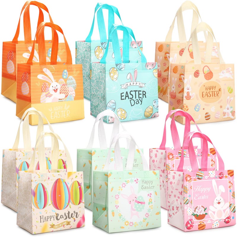 Aviski Easter Gift Wrapping Bags 12PCS Multifunctional NonWoven Bag with Handles Treat Bags for Easter Party Supplies Egg Hunt Game 83x79x59inch - Image 2