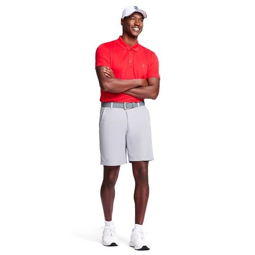 IZOD Men's Performance Golf Grid Polo, Polish Red, Large - Image 2