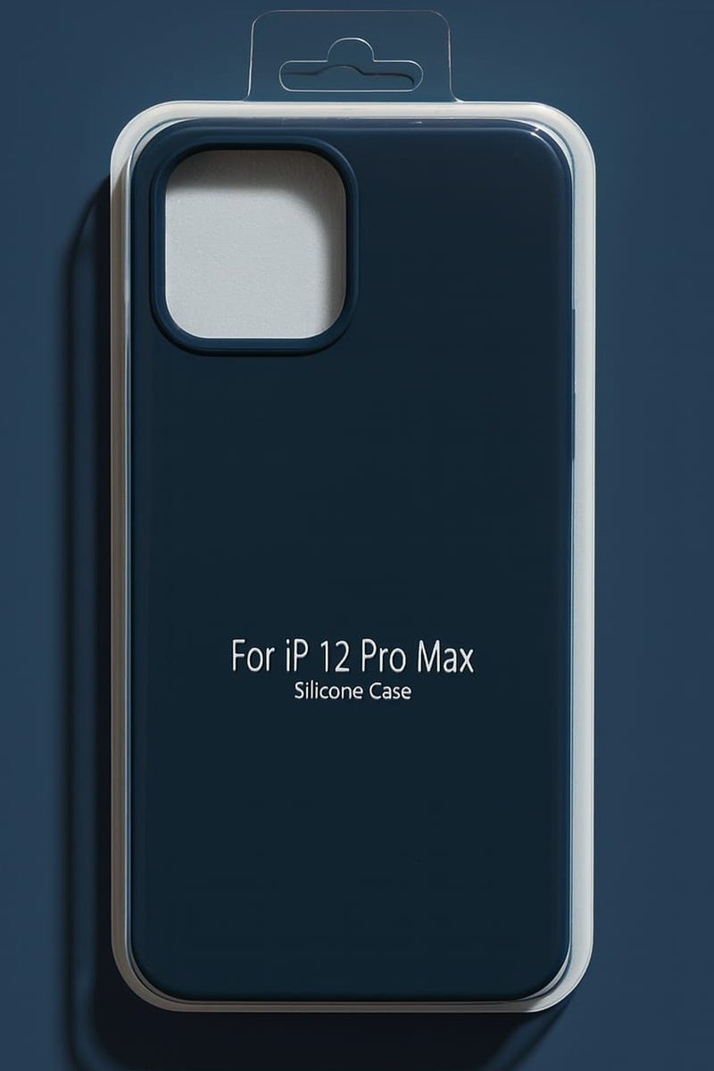 جراب سيليكون لجهاز iPhone 12 Pro Max - غطاء خلفي واقٍ مقاوم للصدمات، ناعم وخفيف الوزن، أزرق - Image 2