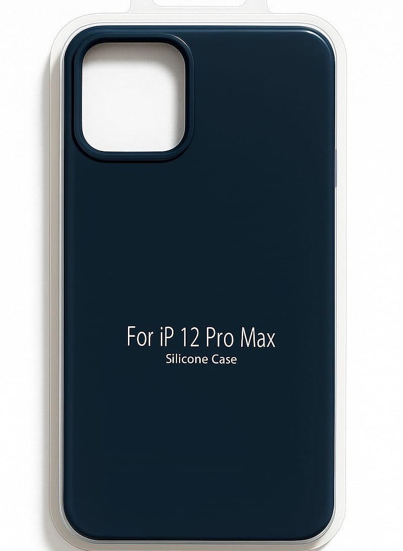 جراب سيليكون لجهاز iPhone 12 Pro Max - غطاء خلفي واقٍ مقاوم للصدمات، ناعم وخفيف الوزن، أزرق - Image 1