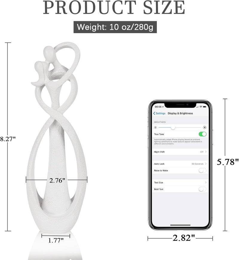Trycooling Kissing Lovers Statue Abstract Sculpture Resin Statues for Home Decor Modern Home Office Desktop Shelf Bookshelf Decor (White, Small) - Image 1