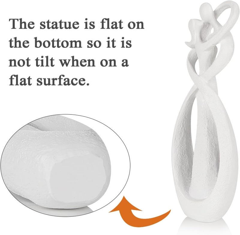 Trycooling Kissing Lovers Statue Abstract Sculpture Resin Statues for Home Decor Modern Home Office Desktop Shelf Bookshelf Decor (White, Small) - Image 2