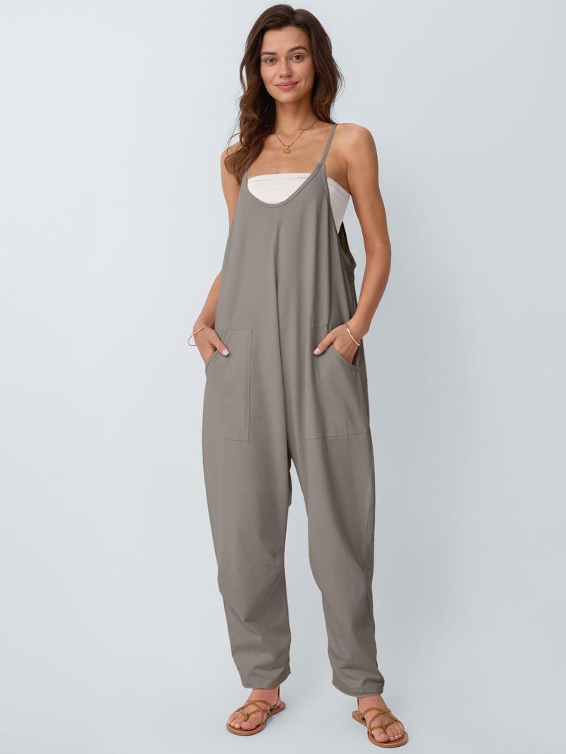 AUTOMET Jumpsuits for Women Casual Summer Outfits Rompers Comfy Beach Vacation Trendy Overalls Jumpers Fashion Clothes 2026 GreyGreen S - Image 2