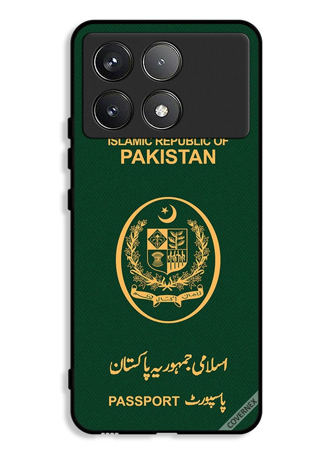 Covernex Xiaomi Poco X6 Pro 5G Protective Case Cover Pakistan Passport Pattern - Image 1