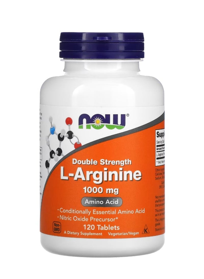 Now Foods L-Arginine Double Strength 1000 mg 120 Tablets - Image 1